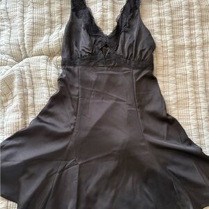 Elegant Black Lace Trim dress
